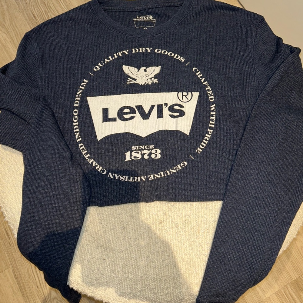 Levi's Blue Crop Top Casual Cotton Blend